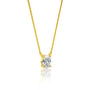 The classic oval solitaire necklace yellow gold for office wear