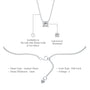 Descriptive image of white gold classic princess cut solitaire necklace 