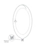 Dimension details of white gold classic princess cut solitaire necklace 