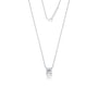 White gold classic princess cut solitaire necklace for women