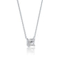 White gold classic princess cut solitaire necklace 