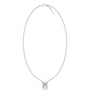 White gold classic princess cut solitaire necklace for office wear