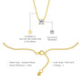 Descriptive image of classic princess cut solitaire necklace 
