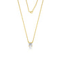 Classic princess cut solitaire necklace for office wear