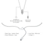 Descriptive detail of classic marquise cut diamond solitaire necklace 