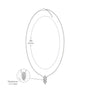 Dimension detail of classic marquise cut diamond solitaire necklace 