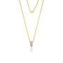 Yellow gold classic marquise cut diamond solitaire necklace 