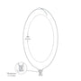 Dimension details of white gold classic emerald cut solitaire necklace