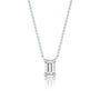 Fortune white gold classic emerald cut solitaire necklace