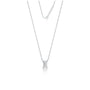 Stylish of white gold classic emerald cut solitaire necklace