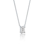 White gold classic emerald cut solitaire necklace