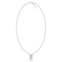 Fortune white gold classic emerald cut solitaire necklace