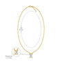 Dimension details of unique trendy classic emerald cut solitaire necklace