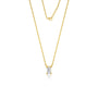 Unique trendy classic emerald cut solitaire necklace