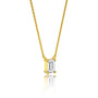 Classic emerald cut solitaire necklace