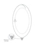 White gold dimension details of classic trillion cut diamond necklace 