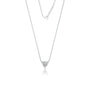 White gold classic trillion cut diamond necklace for office wear