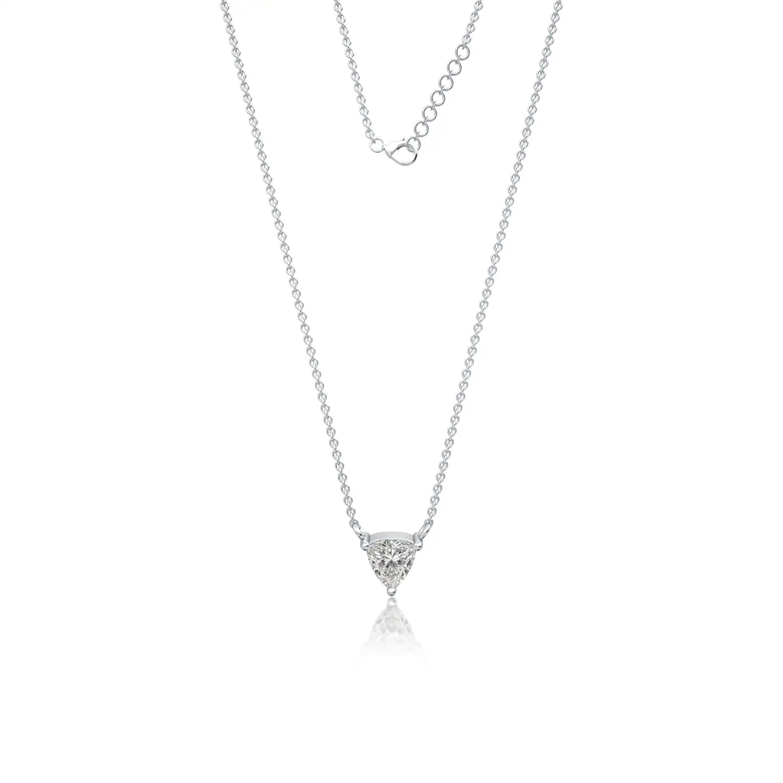 White gold classic trillion cut diamond necklace for office wear
