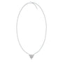Trendy white gold classic trillion cut diamond necklace 
