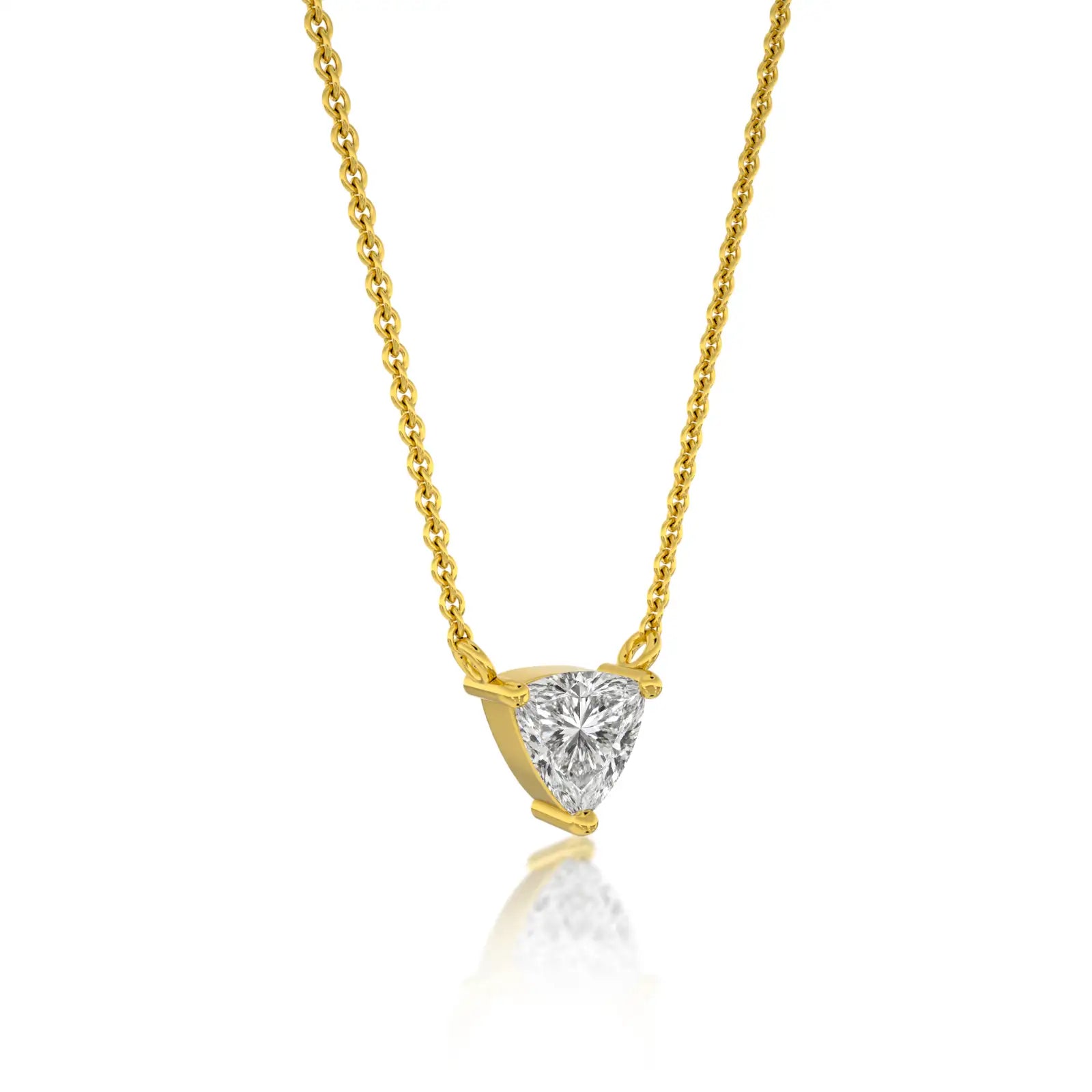 Classic trillion cut diamond necklace