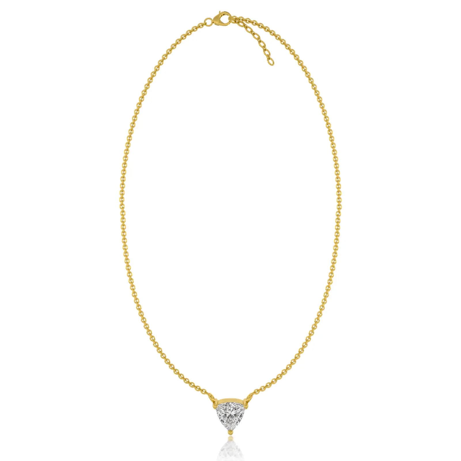 Trendy classic trillion cut diamond necklace