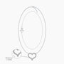 Dimension detail of open heart diamond necklace perfect gift for your loved ones