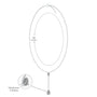 Dimension details of twin pear drop diamond necklace valentine gift