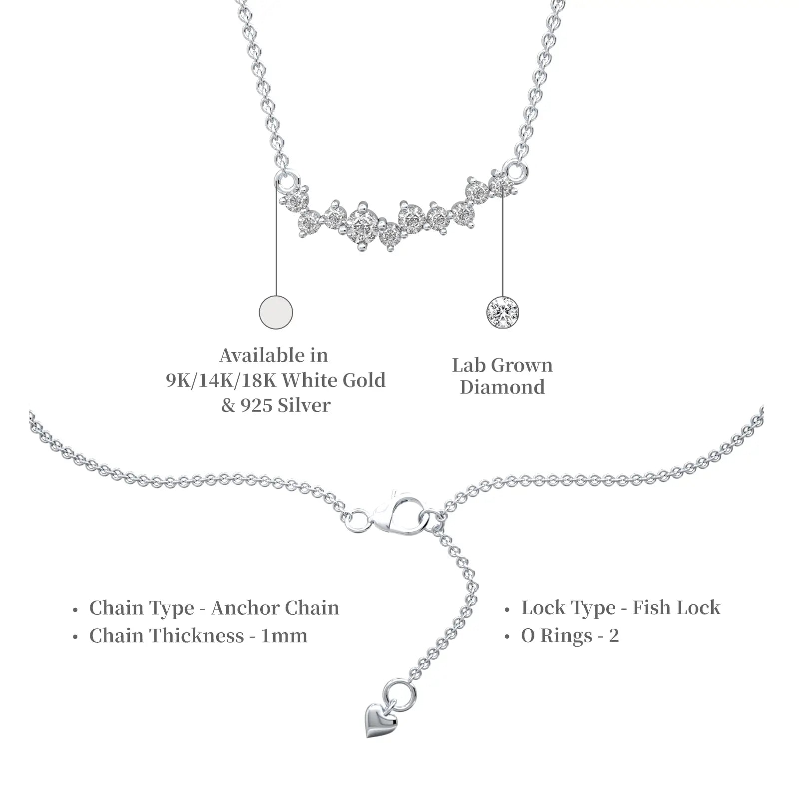Descriptive image of trending celestial arc diamond necklace for women
