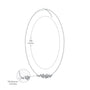 Dimenion details of elegant baguette & round diamond scatter bar necklace