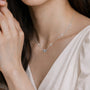 Trending emerald diamond station necklace for women