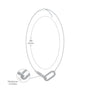 Dimension detail of dainty paperclip diamond fortune necklaces 
