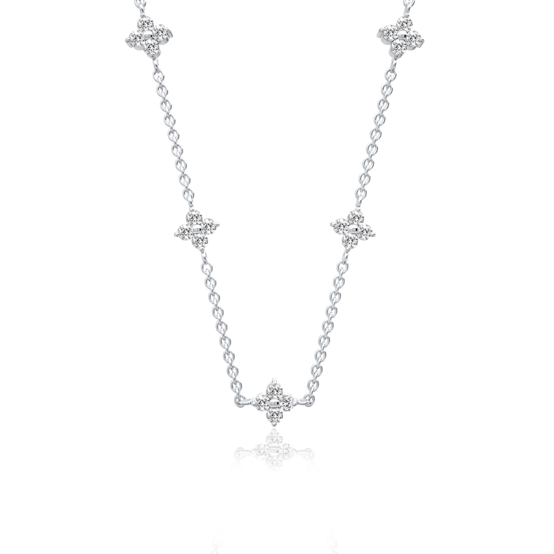 Trending minnesota floral diamond station necklace for women
