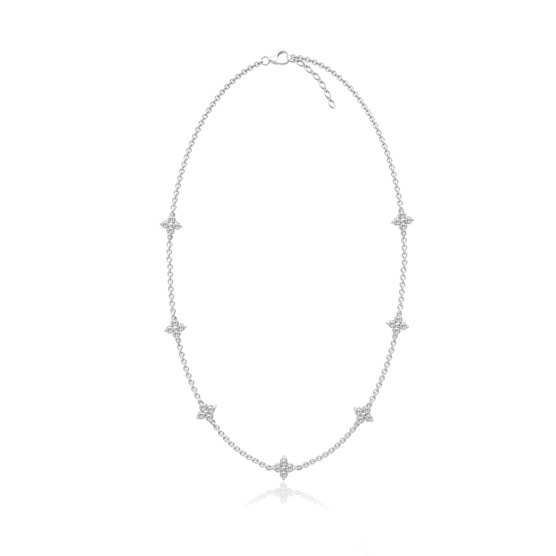 Minnesota floral diamond station necklace for pretty girls
