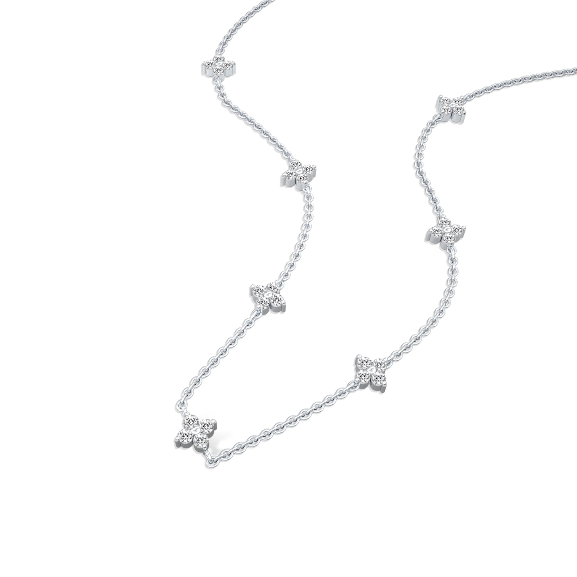 Minnesota floral diamond station necklace valentine gift for women