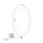 Dimension detail of 0.25 Ct four prong solitaire diamond necklace 