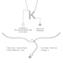 Descriptive image of unisex personalised letter k pendant necklace