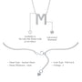 Descriptive image of stylish m diamond alphabet pendant necklace