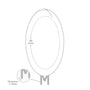 Dimension details of stylish m diamond alphabet pendant necklace