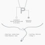 Descriptive image of white gold dainty p initial diamond necklace