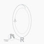 Dimension details of stylish radiant r alphabet diamond necklace