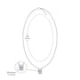 Dimension details of white gold the classic oval solitaire necklace for women