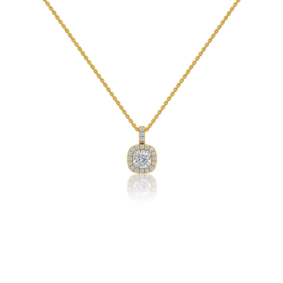 0.5 Carat Cushion-Cut Diamond Solitaire Pendant by Fortune Jewellery 