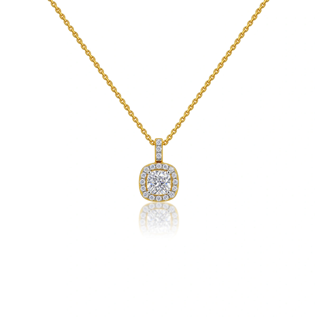 0.75 Ct Cushion-Cut Diamond Solitaire Pendant by Fortune Jewellery 