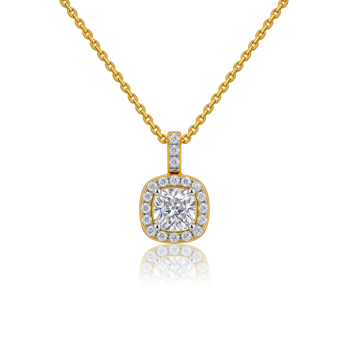 3-carat-cushion-cut-diamond-halo-pendant by Fortune Jewellery 