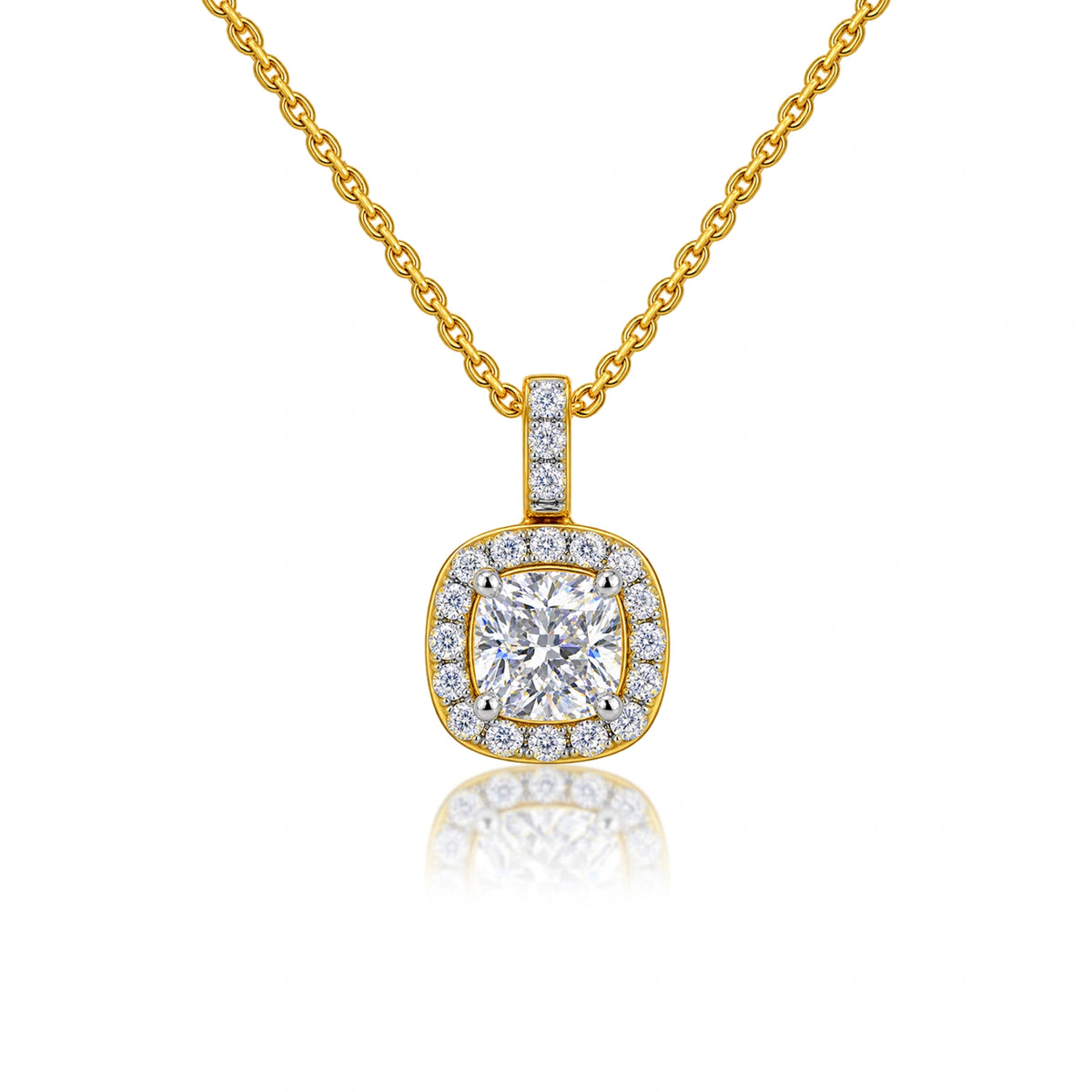4-ct-cushion-cut-diamond-halo-pendant by Fortune Jewellery 