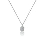 0.5 Carat Emerald-Cut Diamond Halo Pendant by Fortune Jewellery