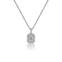1 Carat Emerald-Cut Diamond Halo Pendant by Fortune Jewellery