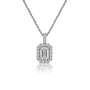 3 Carat Emerald-Cut Diamond Halo Pendant by Fortune Jewellery