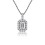 4 Ct Emerald-Cut Diamond Halo Pendant by Fortune Jewellery
