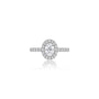 Unique 1 Ct Oval Cut Diamond Halo Pave Ring
